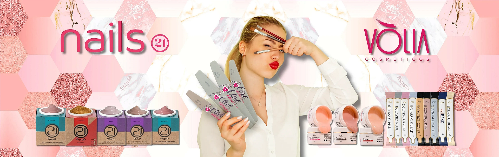 Produtos Nails 21 e Vólia na Click Unhas