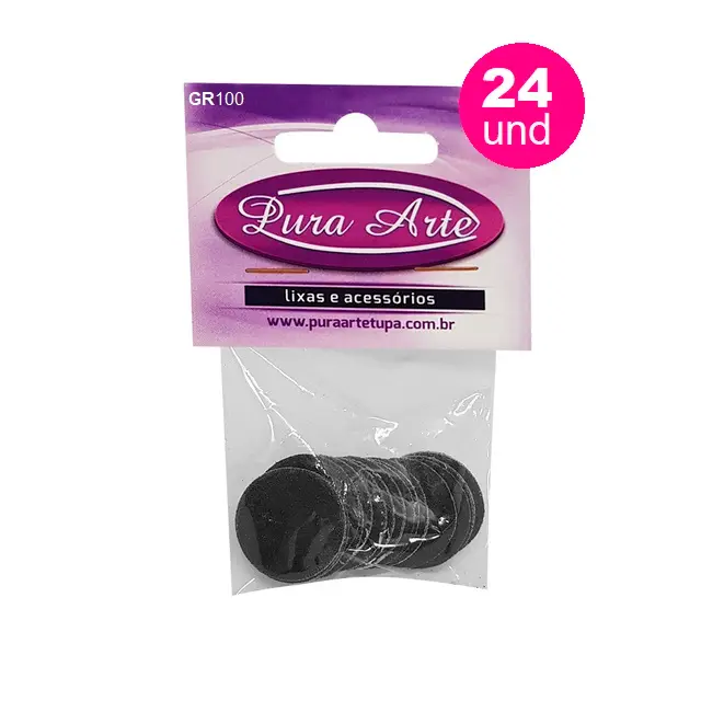 Lixa de Unhas REFIL MOEDA G100 PRETA PURA ARTE 24 und