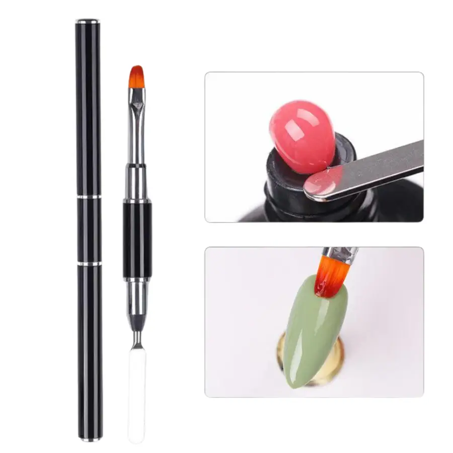 Pincel Polygel Com Espátula