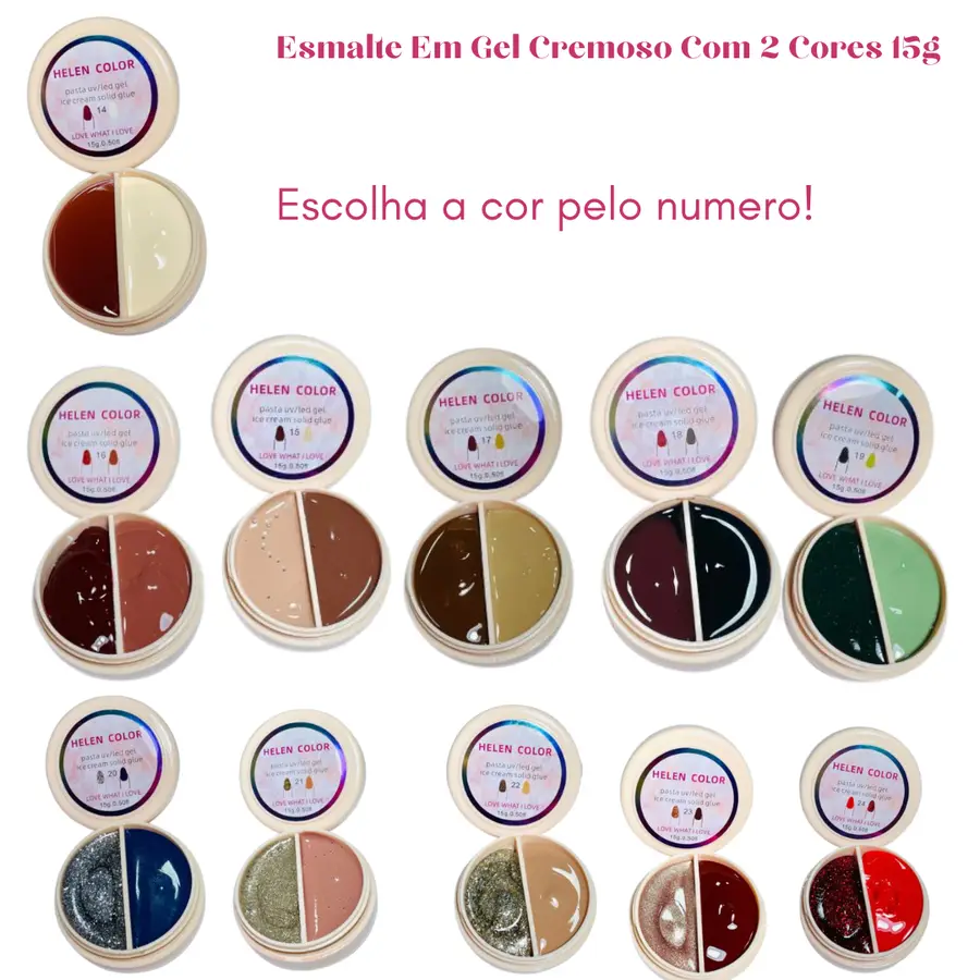 Esmalte Cremoso 2 Cores HELEN COLOR 15g