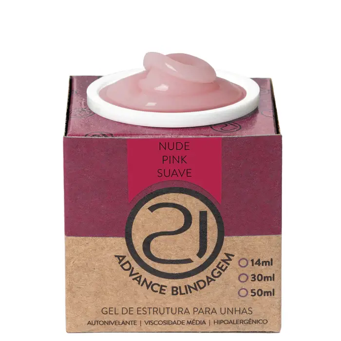 Gel Ecoline Advance Blindagem Nude Pink Suave 32g NAILS 21