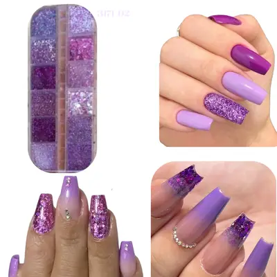 Kit Glitter caixinha com 12 cores