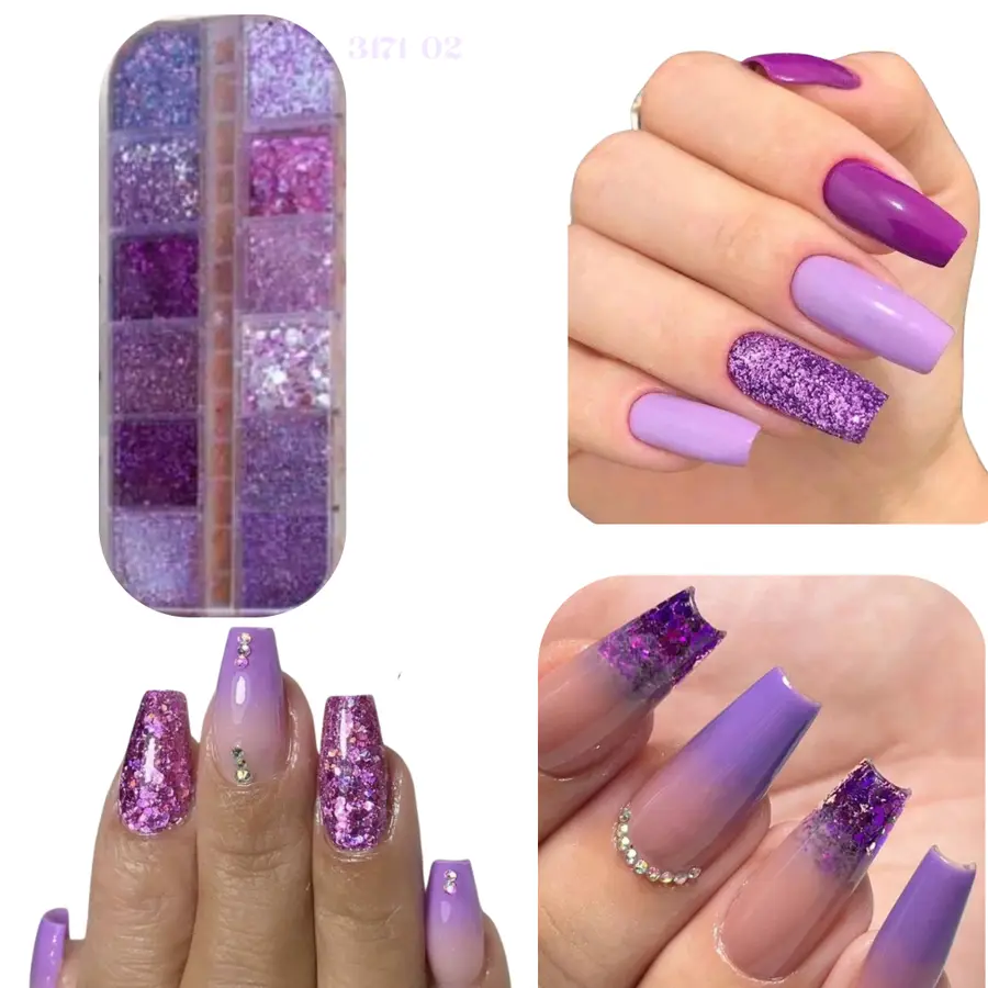 Kit Glitter caixinha com 12 cores