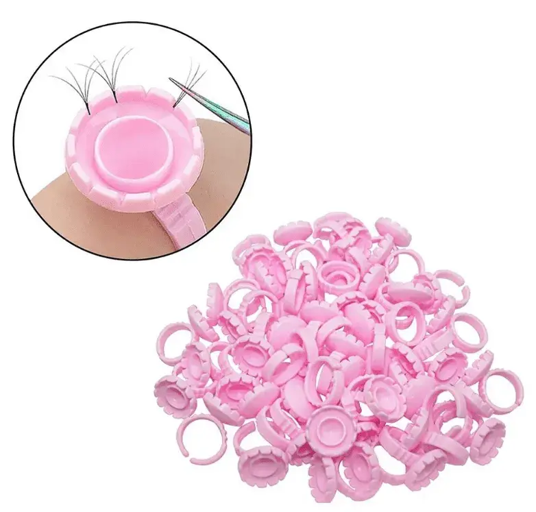 Anel Batoque Flor p/ Extensão de Cílios 50und