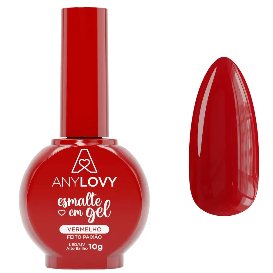 Esmalte Gel Vermelho Feito Paixão  ANYLOVY 10g