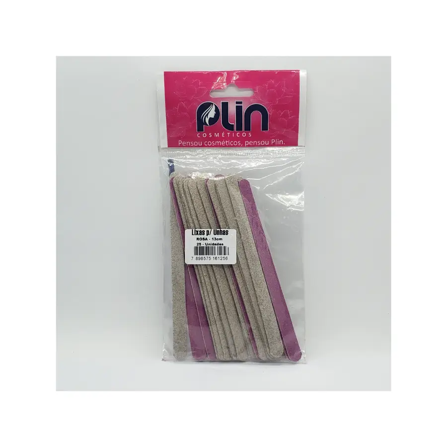 Lixa de Unha Rosa 13CM C/ 25 UND PLIN
