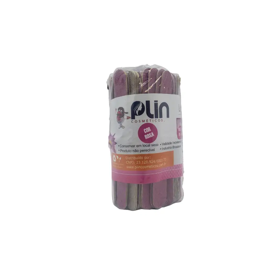 Mini Lixa de Unha Rosa 8CM c/100 und PLIN