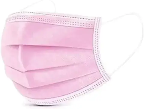 Máscara Descartável TNT tripla Rosa PLIN 25und