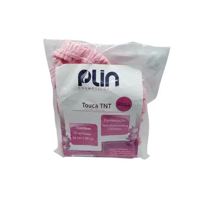 Touca Rosa TNT Descartável 12und PLIN
