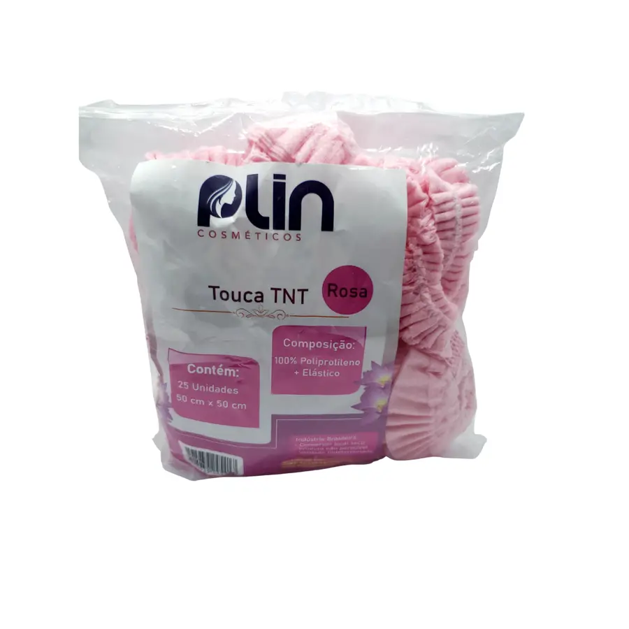 Touca Rosa TNT Descartável 25 und PLIN