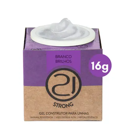 Gel Ecoline STRONG Branco Brilhos 16g NAILS 21