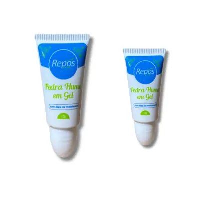 Pedra hume em gel REPOS 10g com óleo de melaleuca