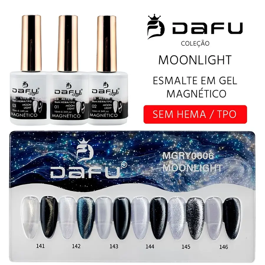 Esmalte em Gel MAGNÉTICO 10ML DAFU Moonlight