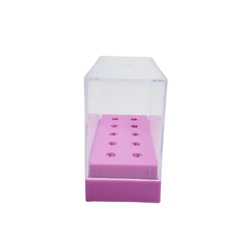 Porta Brocas Com Tampa Rosa